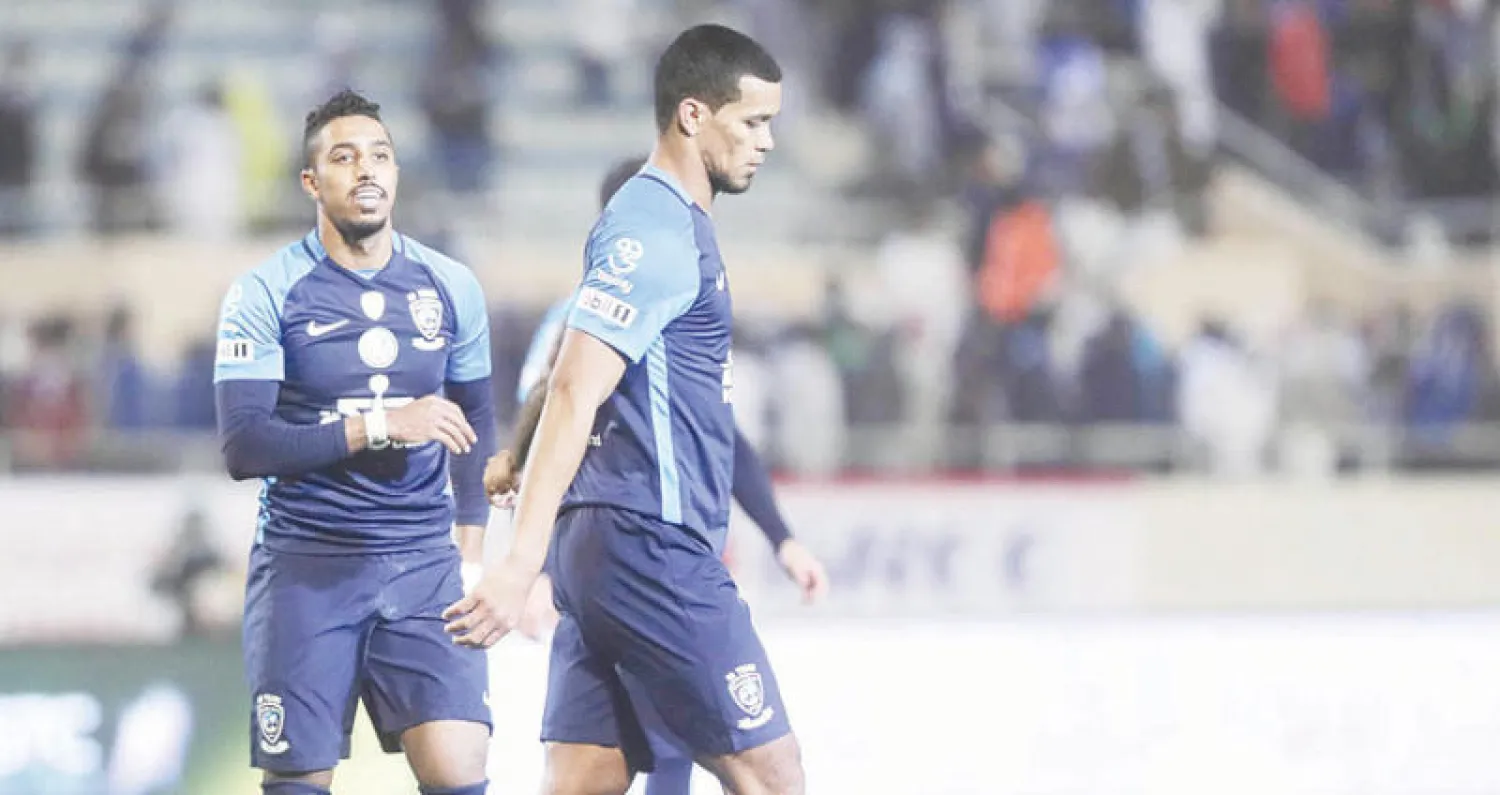لاعبو الهلال بعد الخسارة على يد القادسية (تصوير: عيسى الدبيسي)