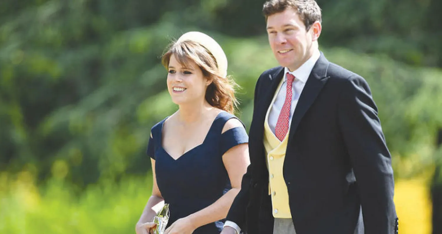 الأميرة البريطانية يوجيني وصديقها جاك بروكسبانك (أ.ف.ب)