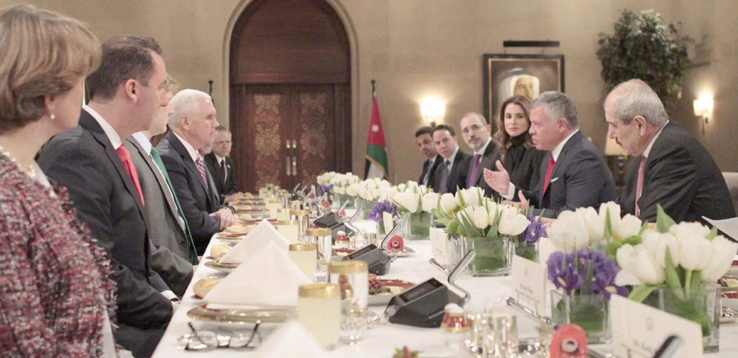 Jordanian King meets Pence on Sunday/Petra news agency