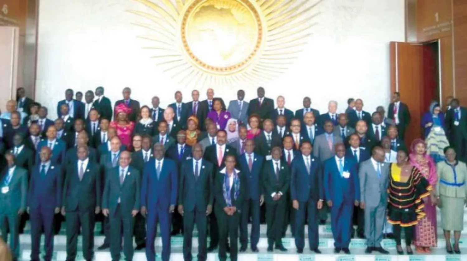 Participants in the 32nd ordinary session of the AU inAddis Ababa on Thursday. Asharq Al-Awsat Arabic.
