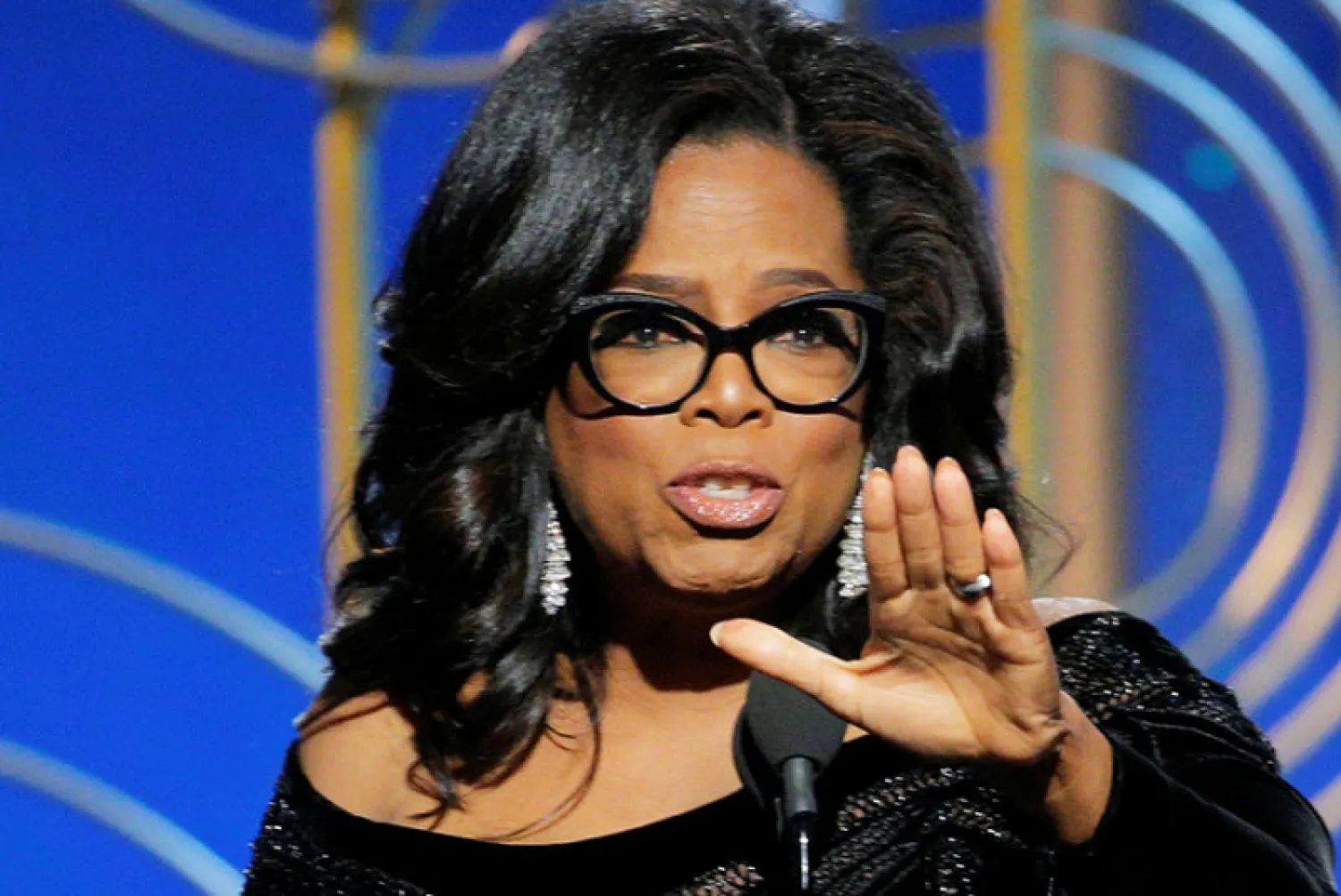 Oprah Winfrey speaks after accepting the Cecil B. Demille Award at the 75th Golden Globe Awards. Reuters photo