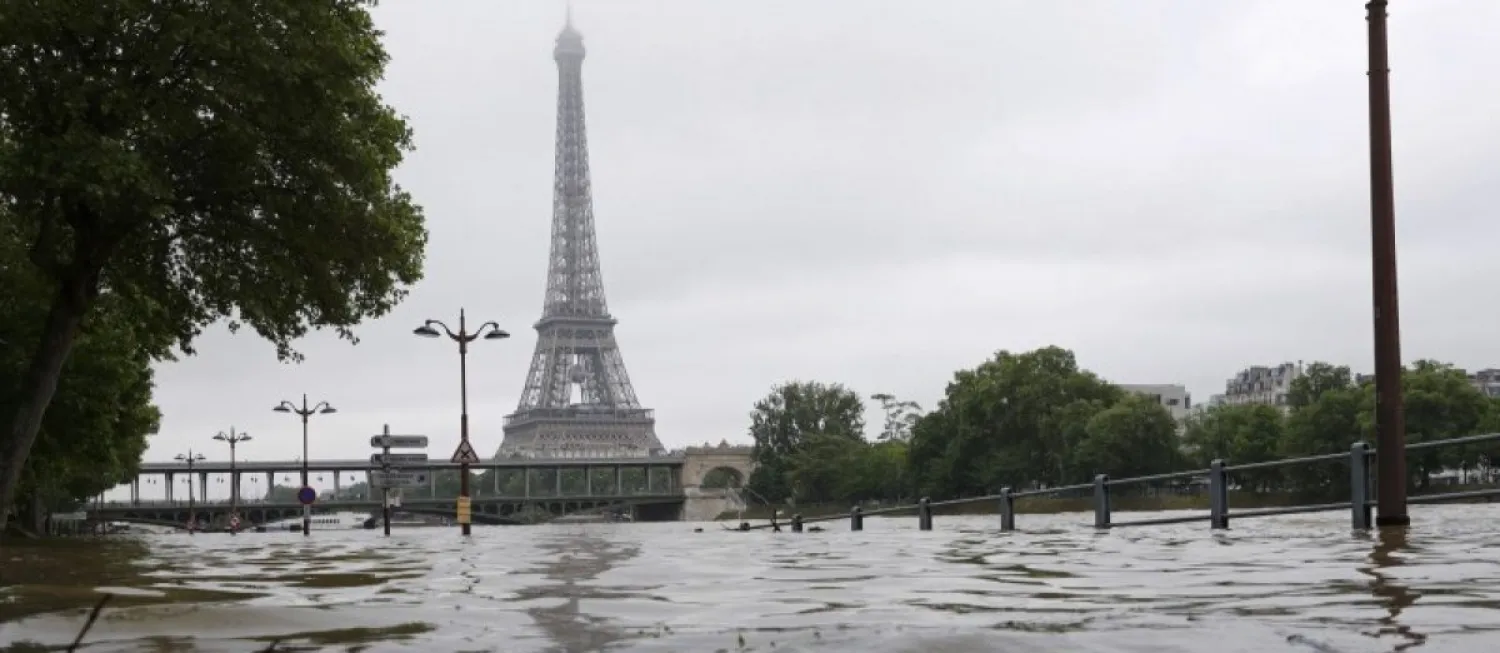 View of the flooded river-side of the River Seine near the Eiffel tower in Paris, France. REUTERS/Philippe Wojazer