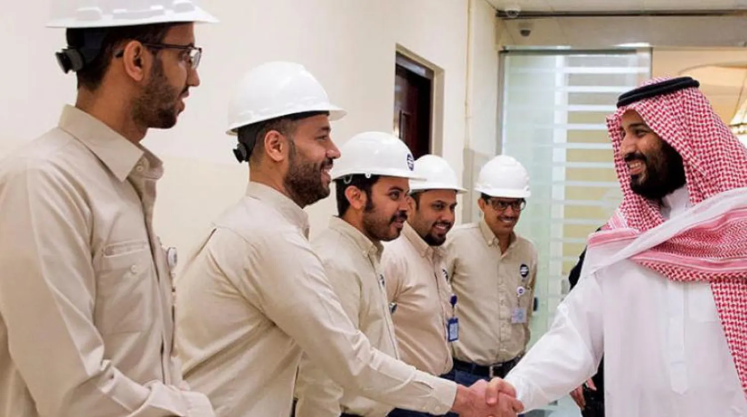 Crown Prince Mohammed bin Salman during the visit to Jeddah Desalination Plant (Asharq Al-Awsat)
