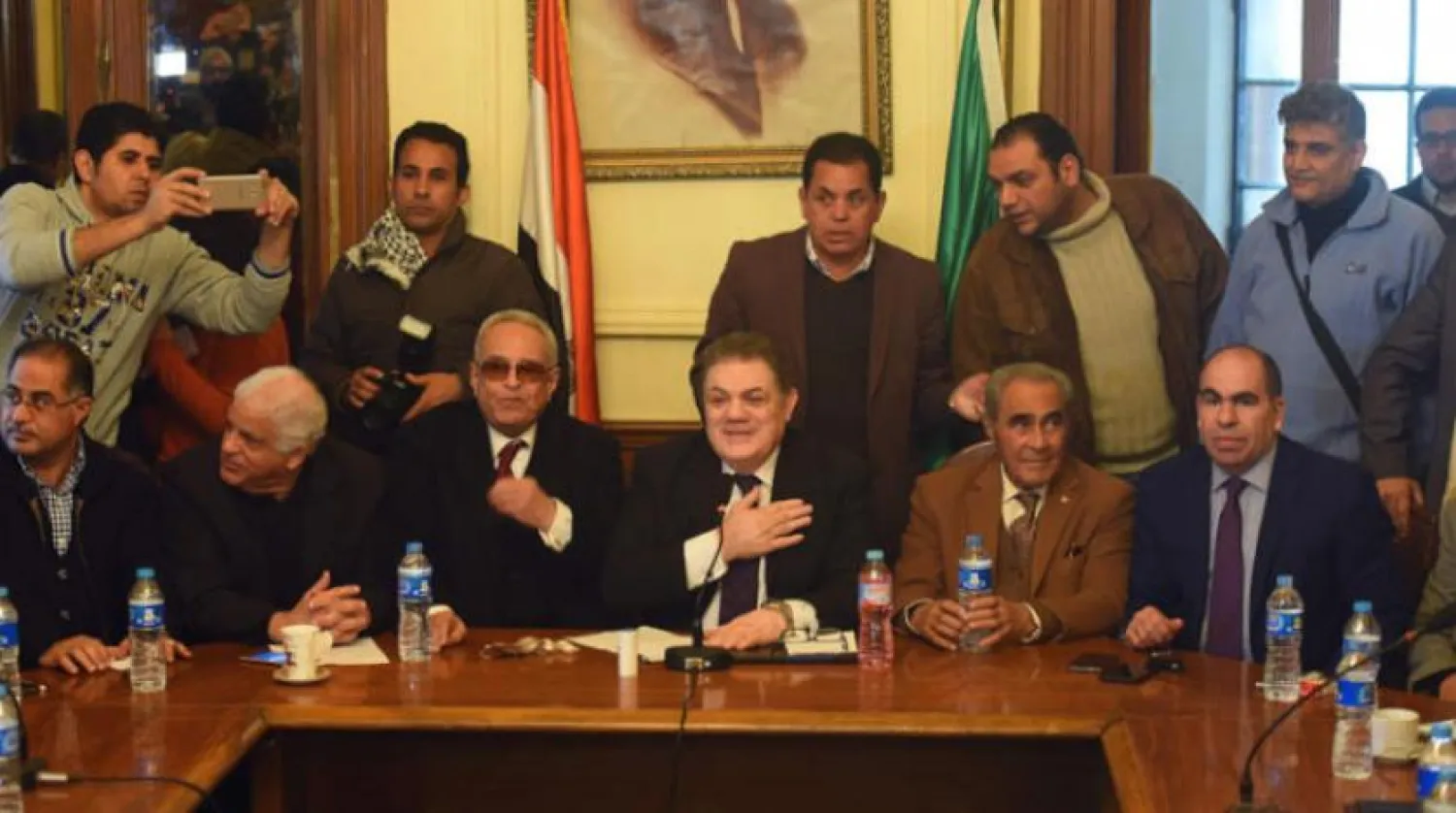 Supreme Body of Wafd Party, Chairman Sayyid al-Badawi (center) (AFP)
