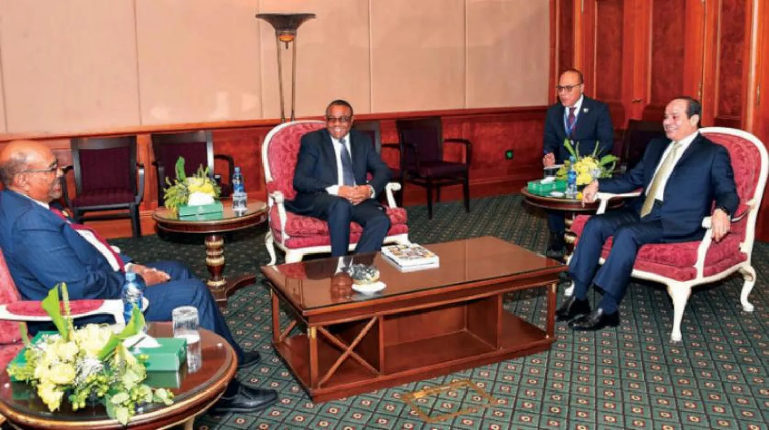 The summit between the leaders of Egypt, Sudan and Ethiopia in Addis Ababa. Photo provided by the Egyptian presidency