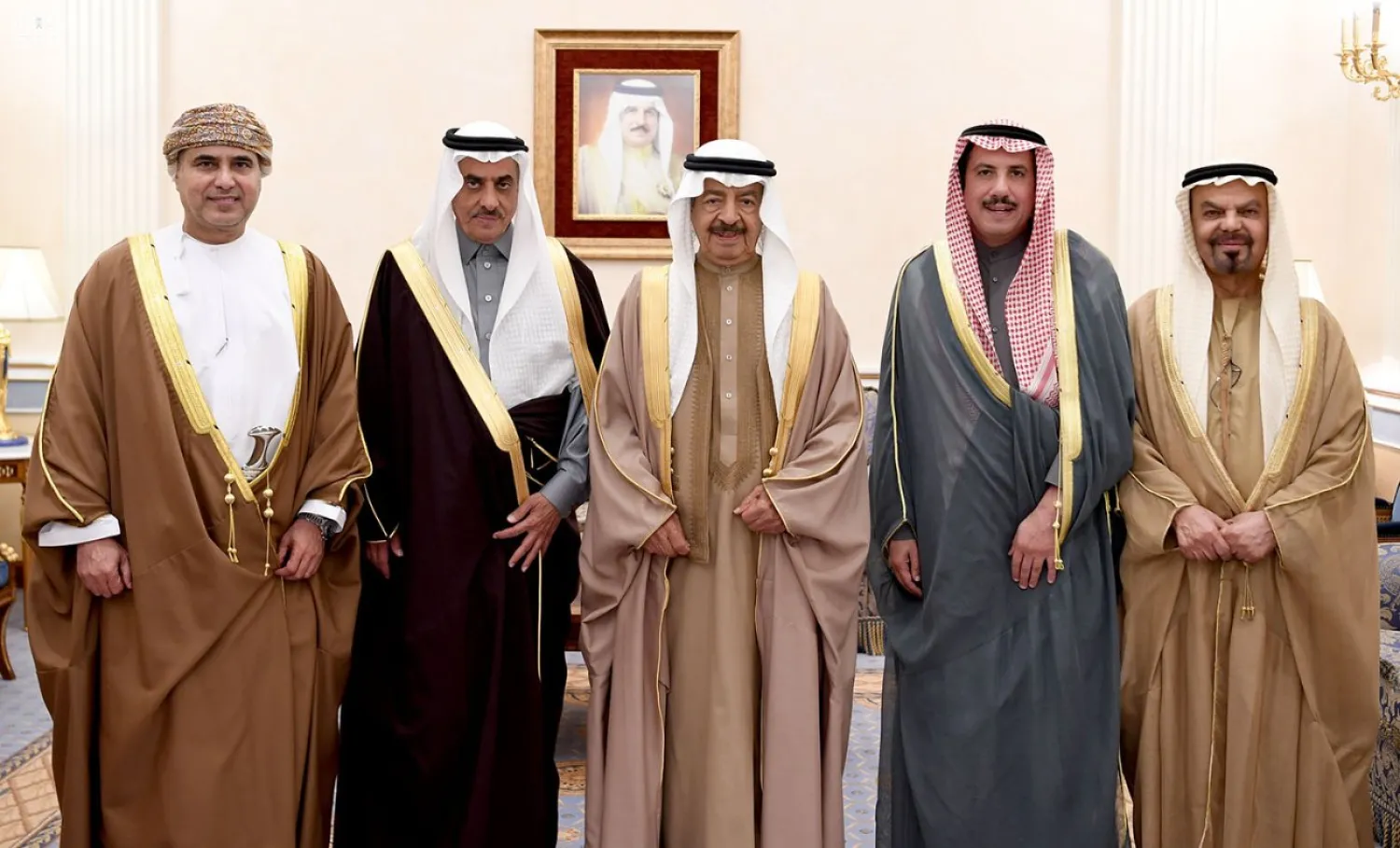 Prince Khalifa bin Salman Al Khalifa with GCC Ambassadors (BNA)
