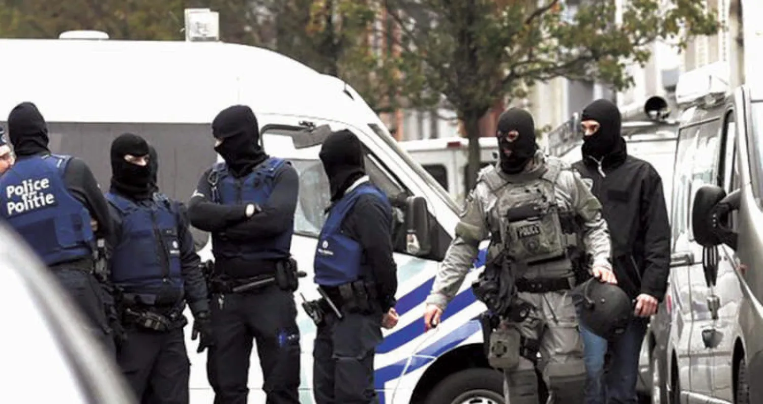 إجراءات أمنية في شوارع بروكسل عقب التفجيرات التي ضربت بلجيكا في مارس 2016 واستهدفت مطار ومحطة للقطارات في عاصمة أوروبا الموحدة («الشرق الأوسط»)