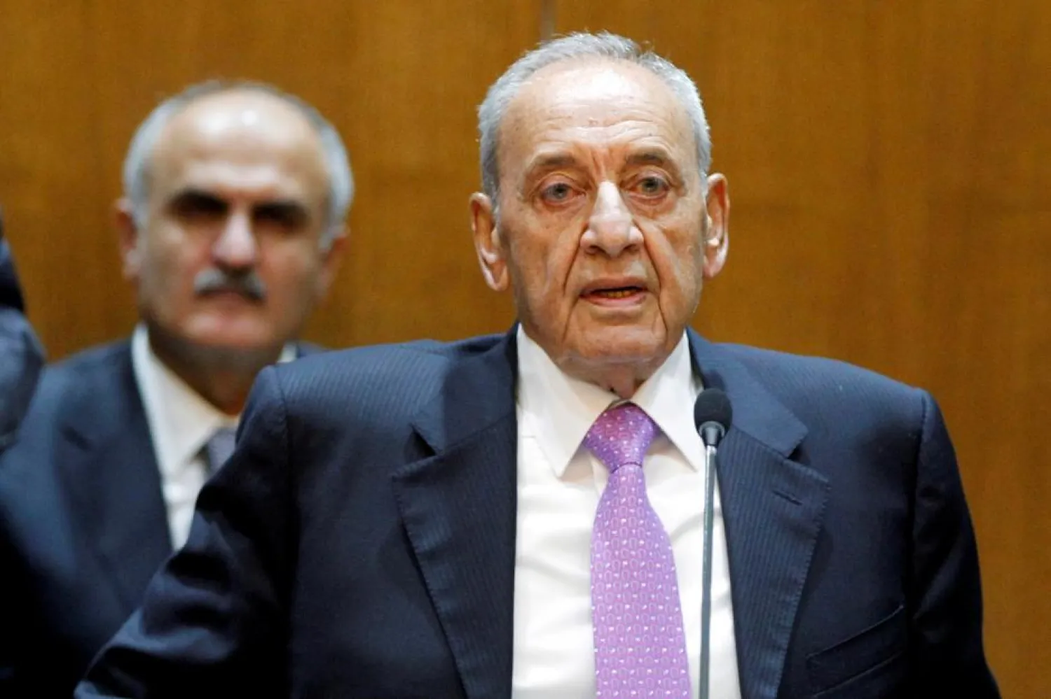 Lebanese Parliament Speaker Nabih Berri heads a session of the national dialogue, at the parliament building in downtown Beirut, Lebanon September 9, 2015. REUTERS/Mohamed Azakir/File Photo