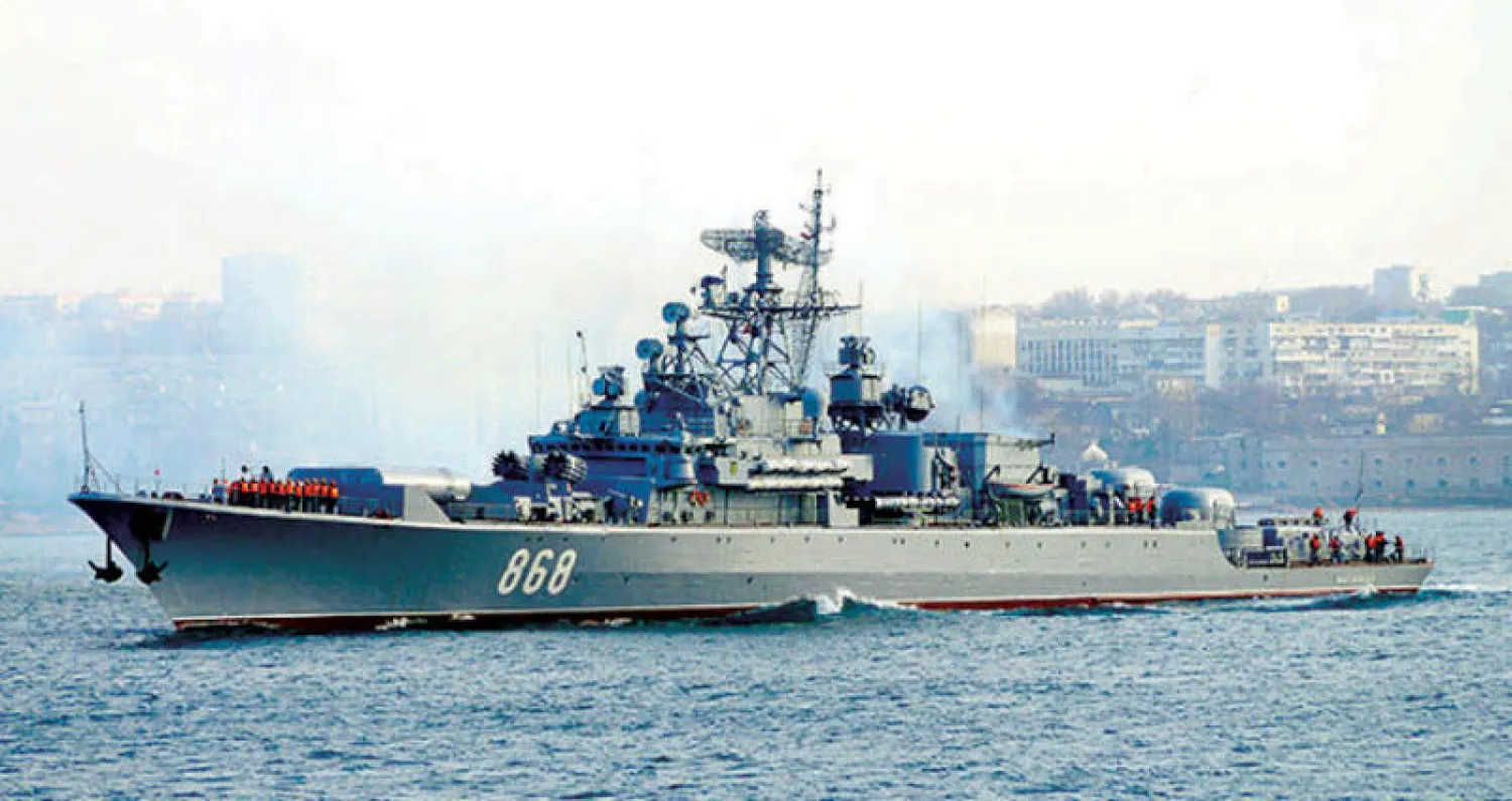 سفينة إنزال روسية في البحر المتوسط في طريقها الى سوريا ({روسيا اليوم})