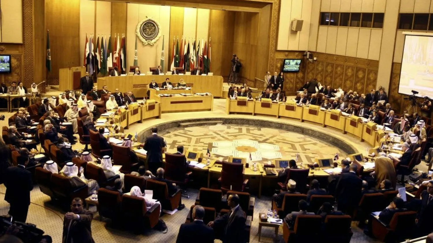 Arab foreign ministers meet at the Arab League headquarters in Cairo, Egypt, July 2014. (AP Photo/Ahmed Gomaa)
