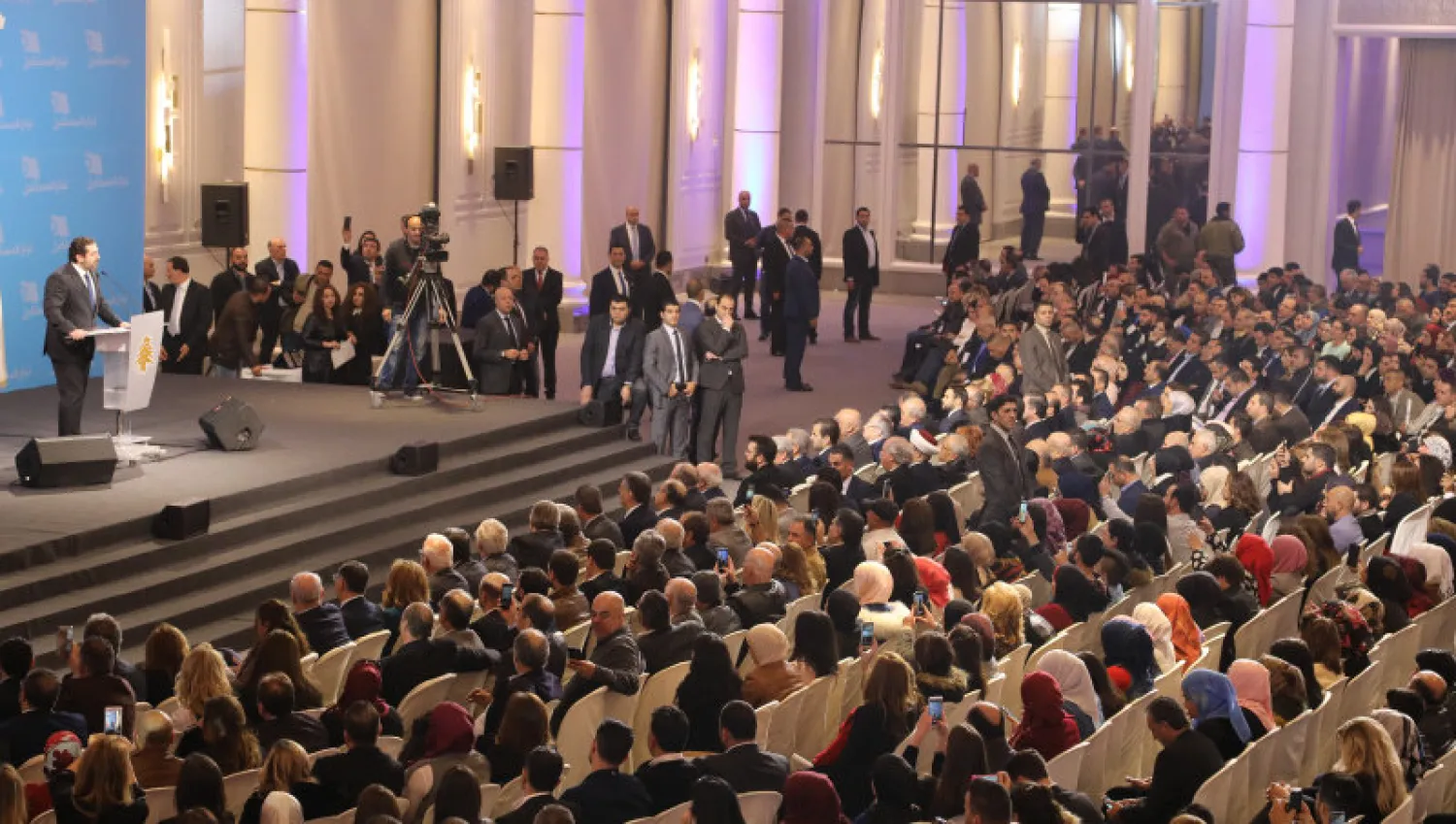 Prime Minister Saad Hariri in his speech at the Future Movement ceremony. Dalati and Nohra photo
