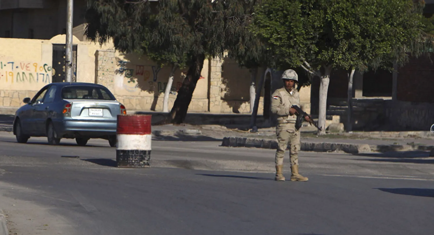 An Egyptian soldier mans a checkpoint in al-Arish. (AP)