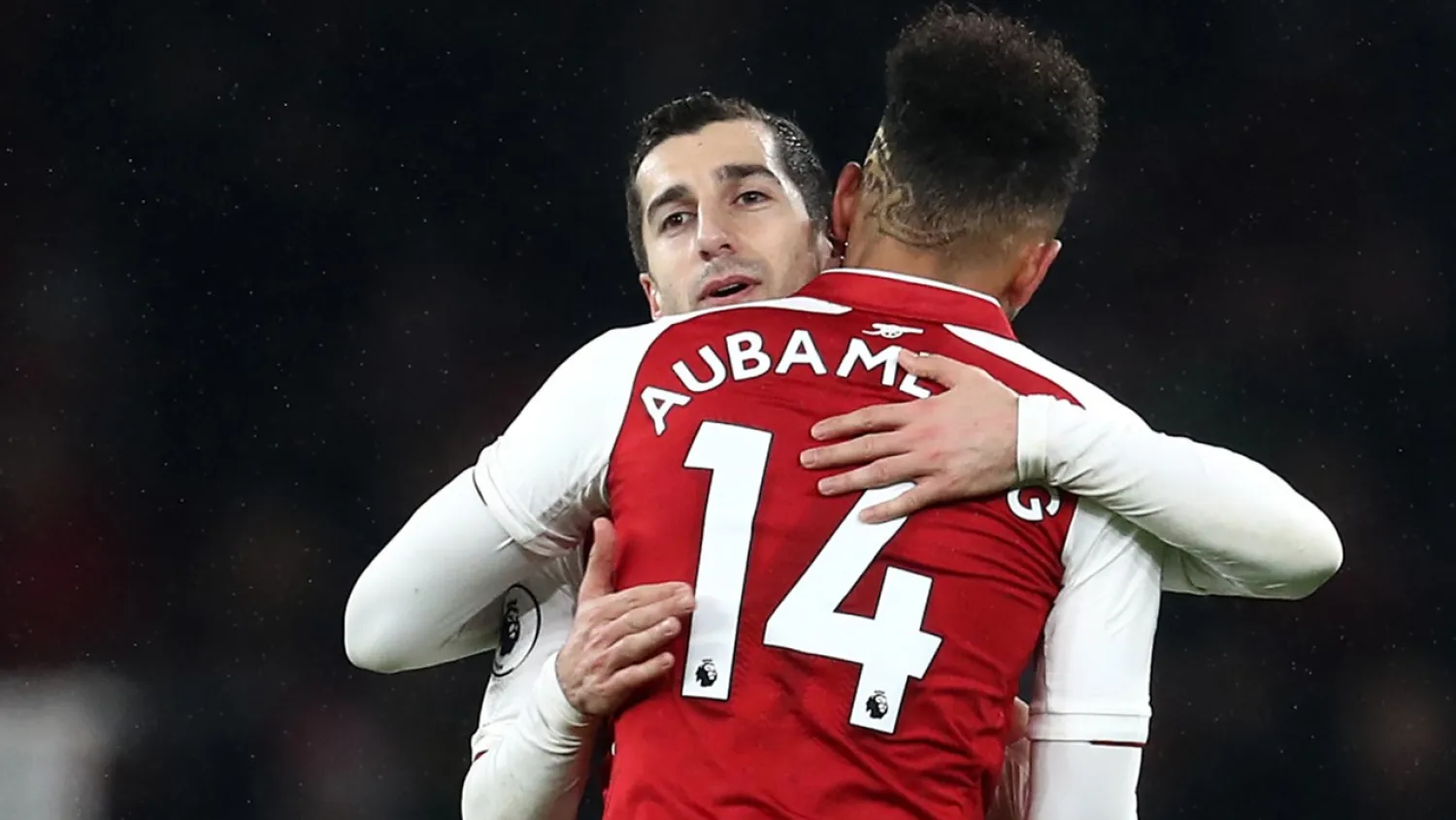 Arsenal's Pierre-Emerick Aubameyang and Henrikh Mkhitaryan. (Getty Images)