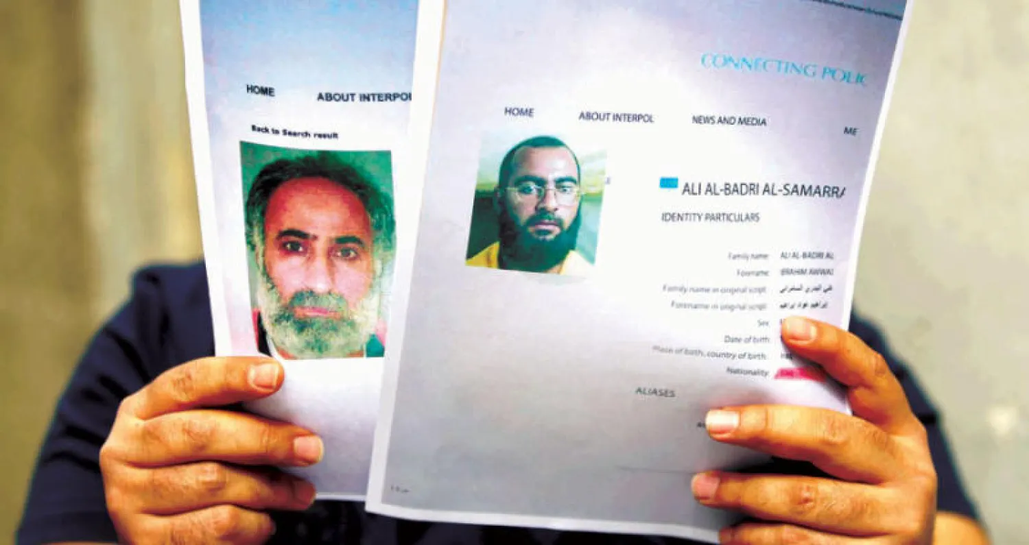 زعيم «داعش» أبو بكر البغدادي ونائبه عبد الرحمن القادولي يتصدران قائمة بالمطلوبين نشرتها بغداد أمس (أ.ف.ب)