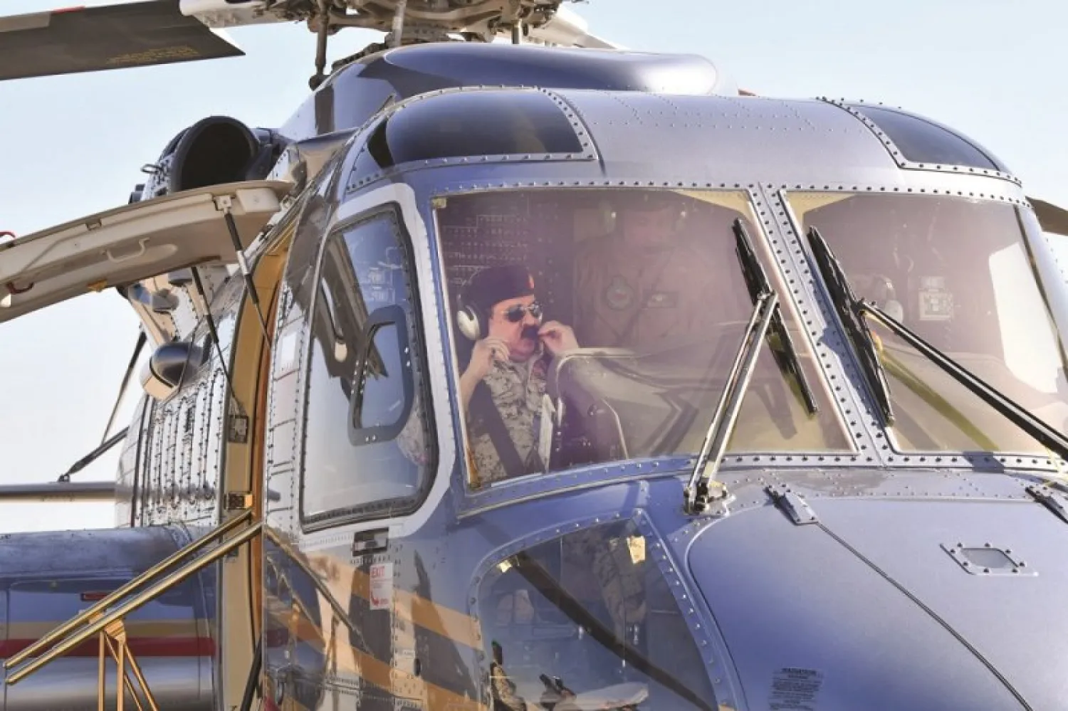 Bahrain King Hamad bin Isa Al Khalifa during the Power of Determination joint mobilization exercise on February 6, 2018. (BNA)