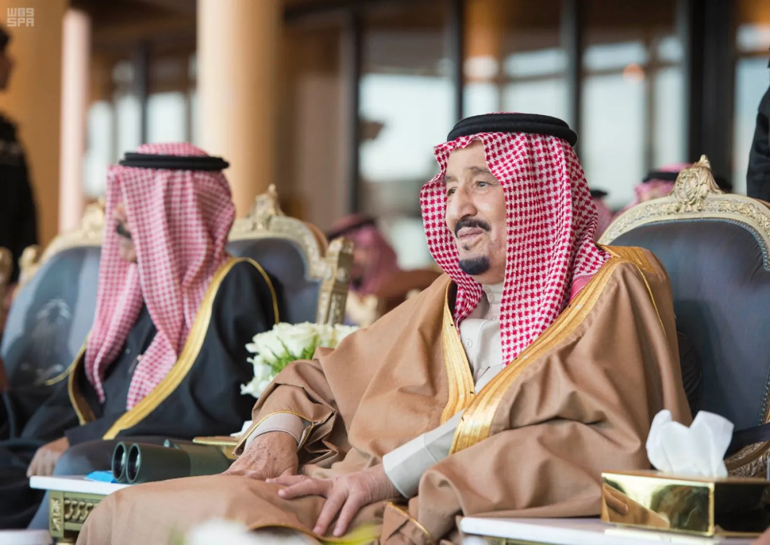 Custodian of the Two Holy Mosques King Salman bin Abdulaziz kicked off the 32nd al-Jandriya National Festival for Heritage and Culture. (SPA)