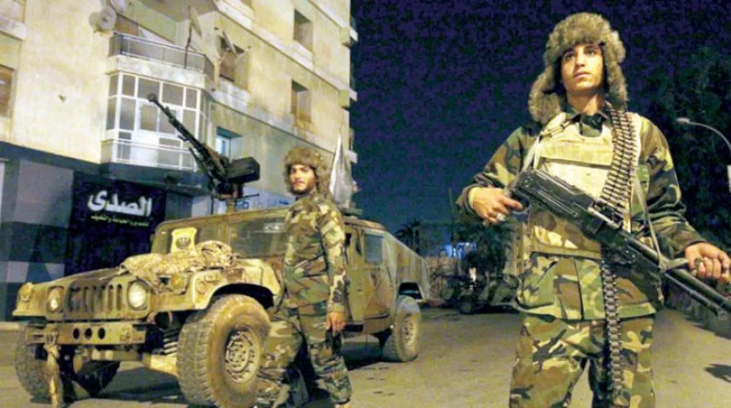 Elements of the Libyan army roaming the streets of Benghazi last week (AFP)