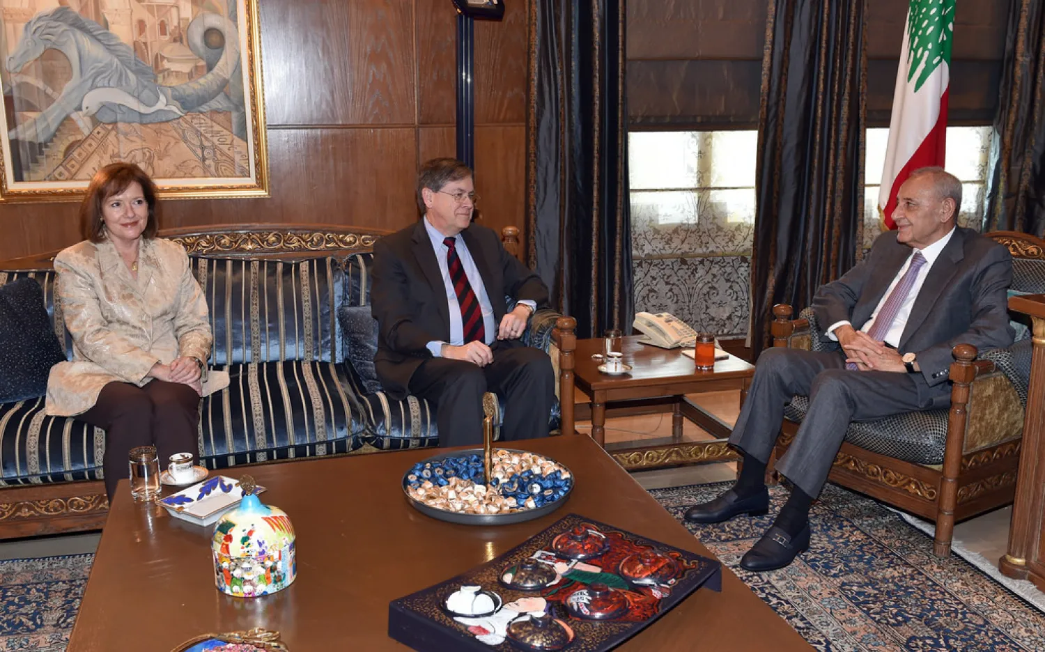 Berri received Satterfield on Friday in Ain Al-Tineh/NNA