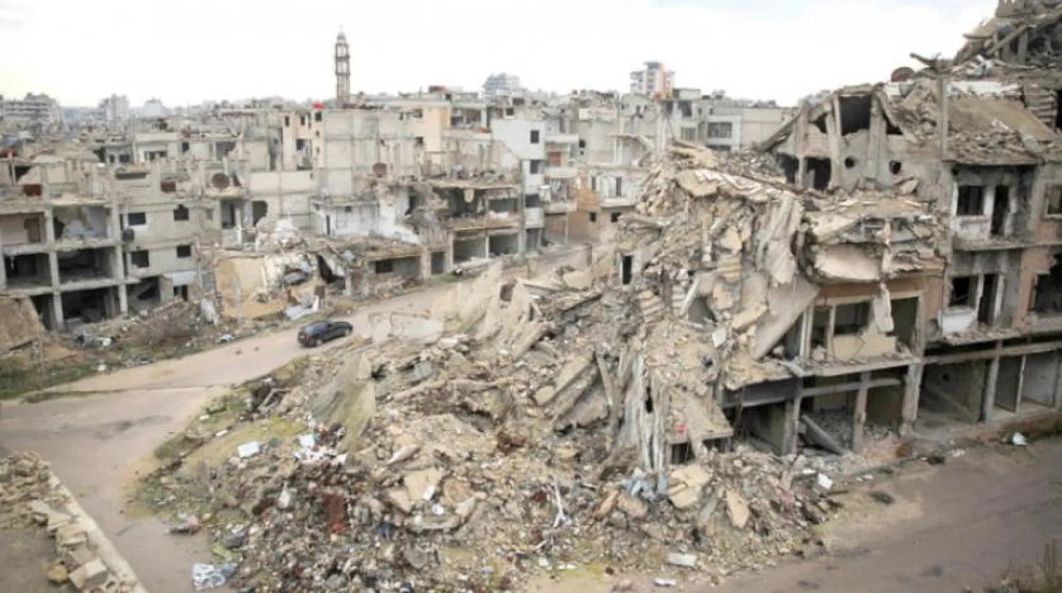 Destruction in Homs. Asharq Al-Awsat