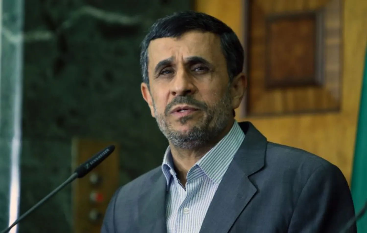  Iranian former president Mahmoud Ahmadinejad in Baghdad, Iraq, on July 18, 2013 (AFP Photo/Ali al-Saadi)