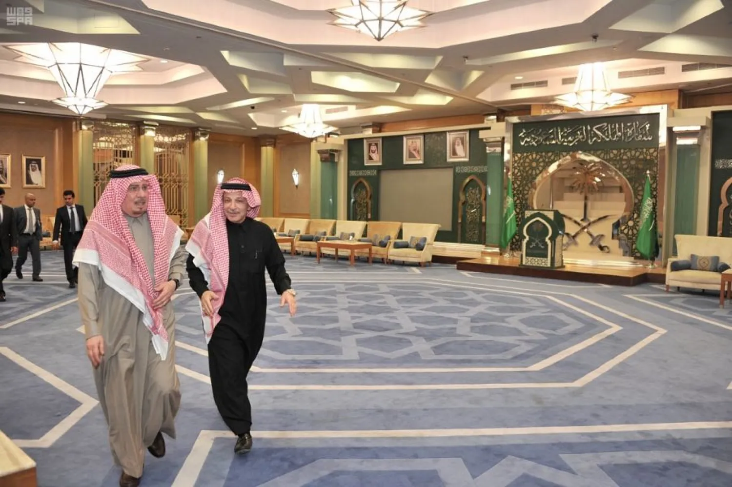 Foreign Affairs State Minister Dr. Nizar Madani visits the Saudi embassy in Cairo. (SPA)