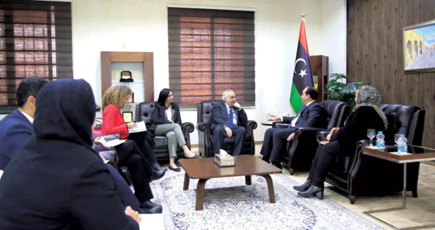 المبعوث الأممي إلى ليبيا غسان سلامة ونائب رئيس المجلس الرئاسي أحمد معيتيق ({الشرق الاوسط})