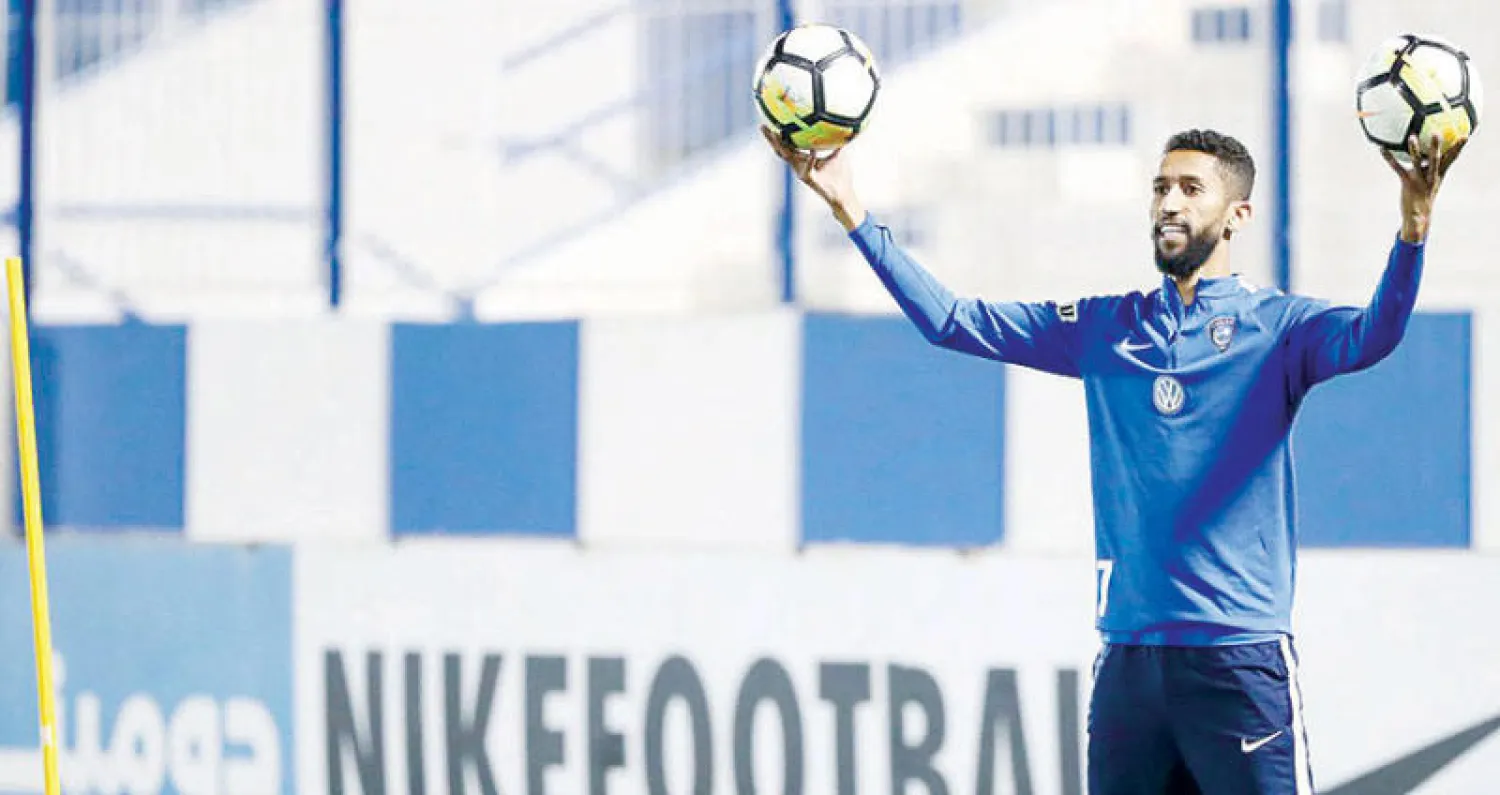 سلمان الفرج خلال تدريبات الهلال (المركز الإعلامي بنادي الهلال)