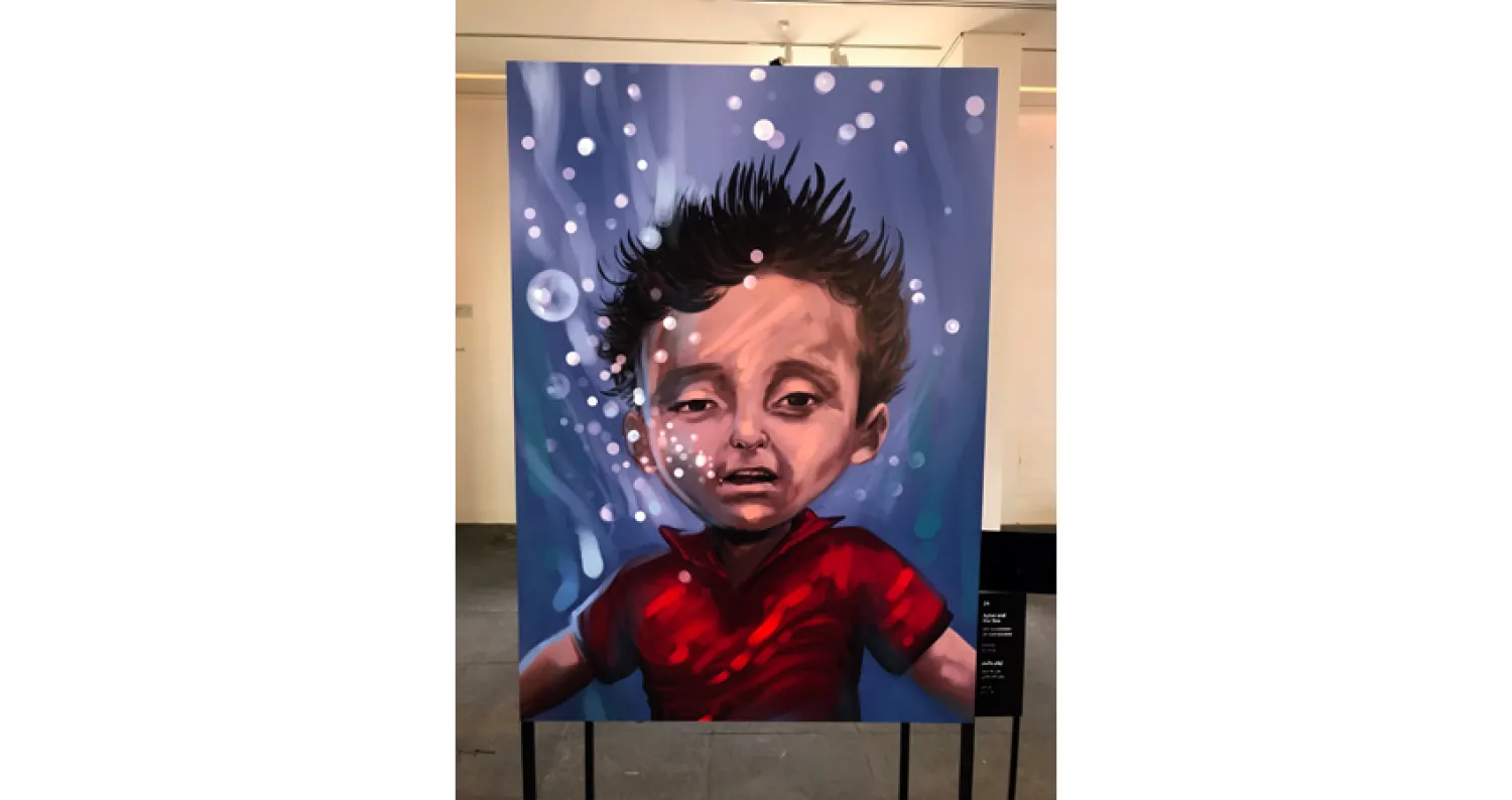 «إيلان» الطفل الذي ابتلعه البحر بريشة عامر مغربي 