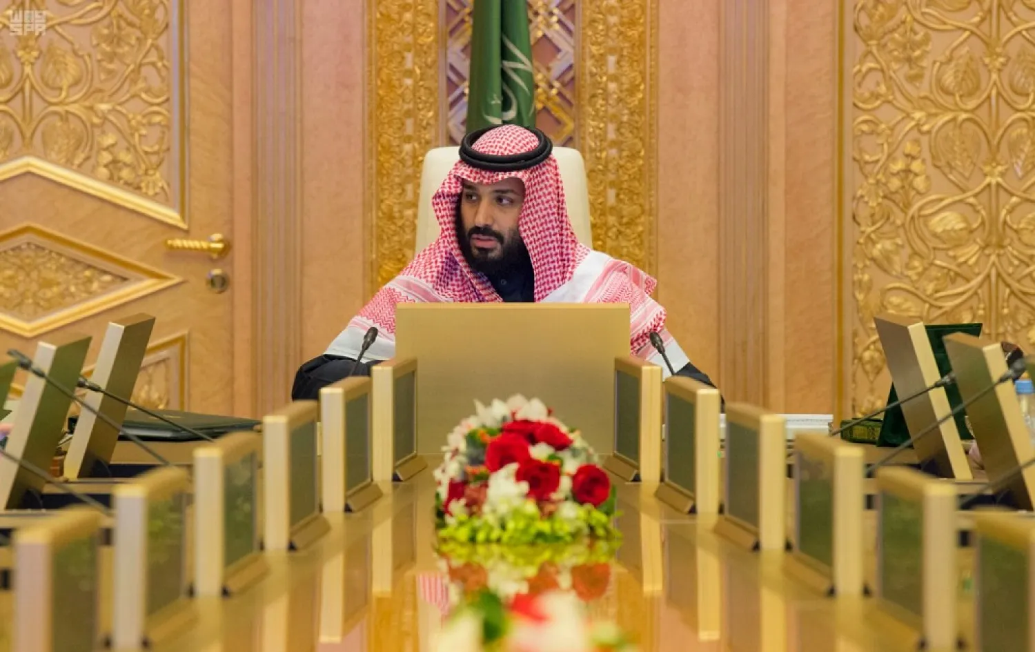 Crown Prince Mohammed chairs a meeting for the Council of Economic and Development Affairs. (SPA)