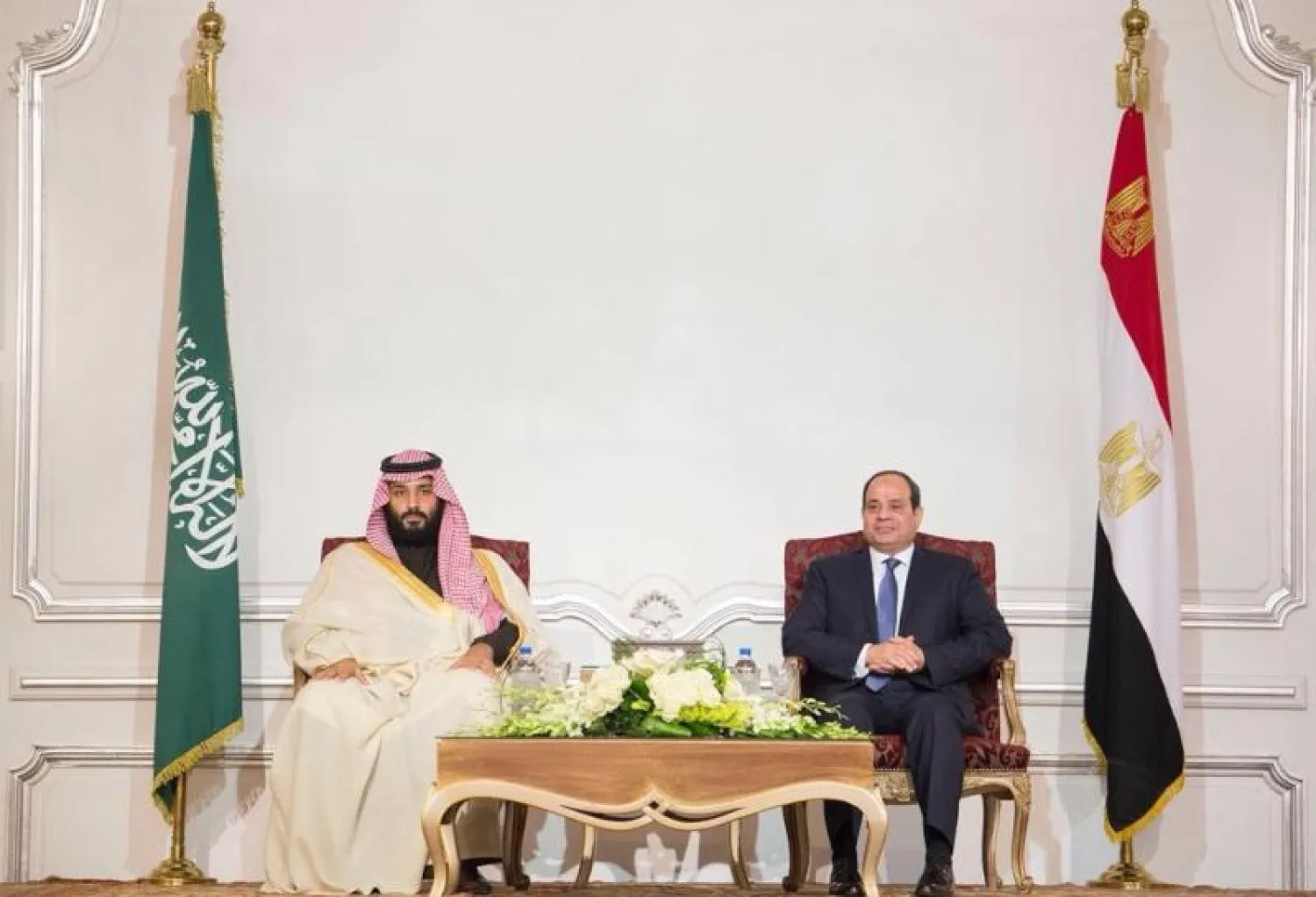 ولي العهد السعودي والرئيس المصري شهدا توقيع الاتفاقيات (واس)