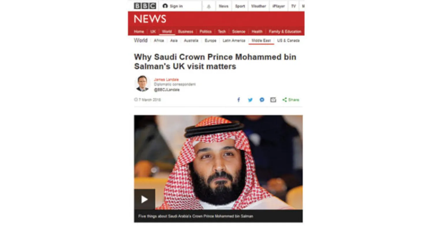 نشاط زيارة ولي العهد حديث الصحف البريطانية