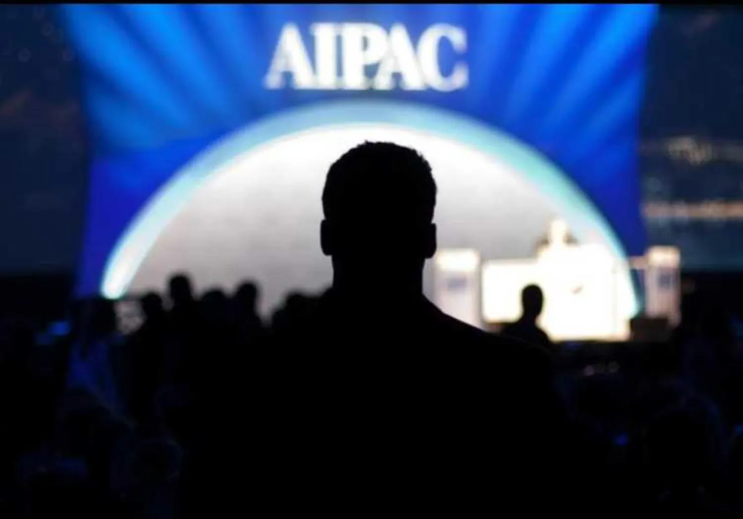 A man waits for the start of the evening's speeches at the American Israel Public Affairs Committee (AIPAC) policy conference in Washington. Reuters