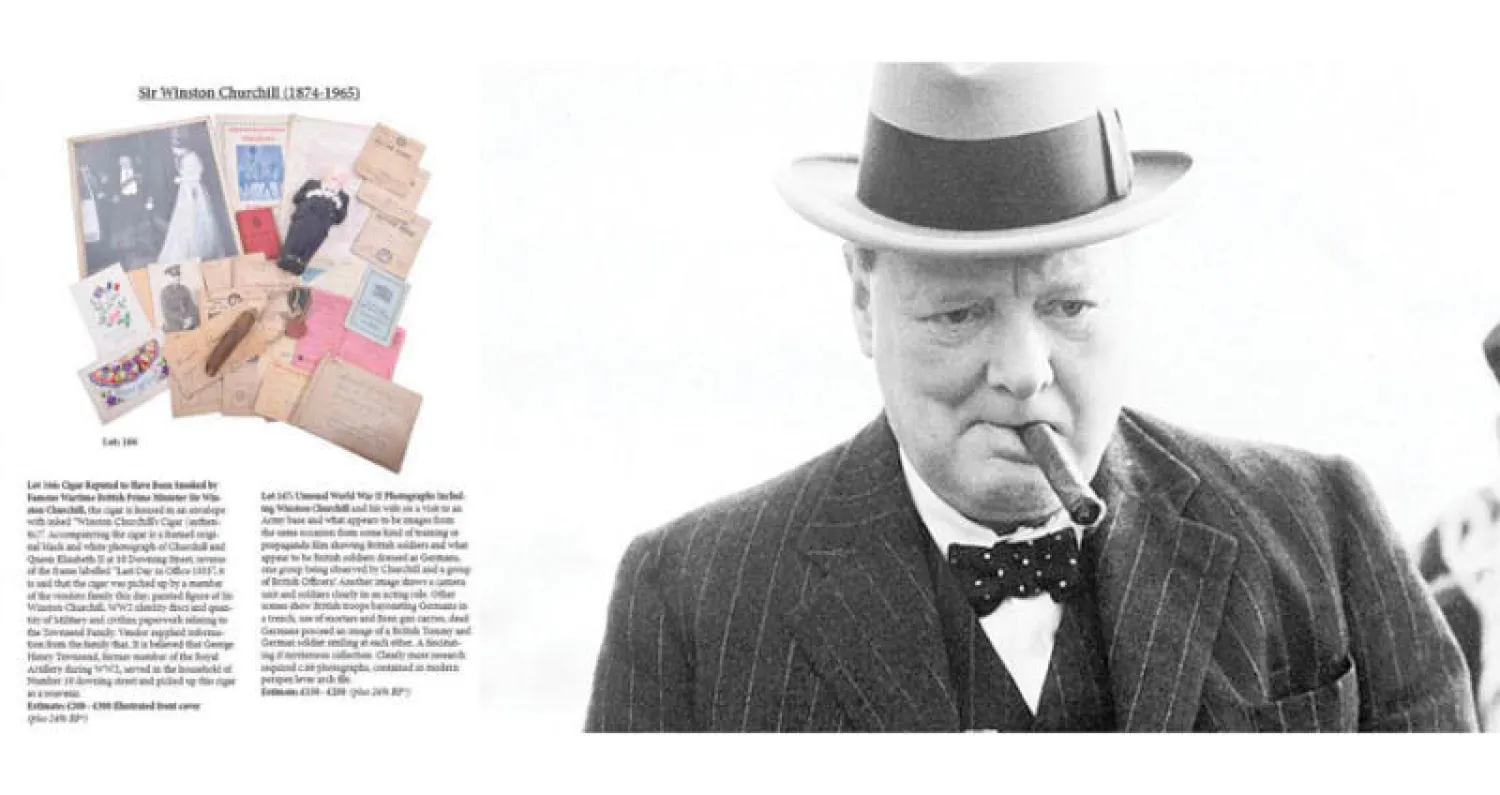 رئيس الوزراء البريطاني السابق وينستون تشرشل - معروضات خاصة لتشرشل في مزاد