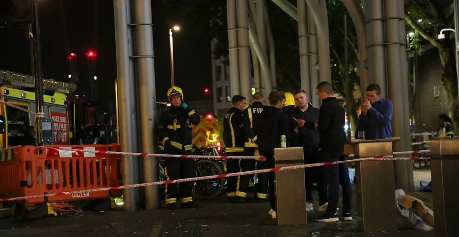 Emergency services at Stratford Centre in east London, following a suspected noxious substance attack on Sep 23, 2017. AP