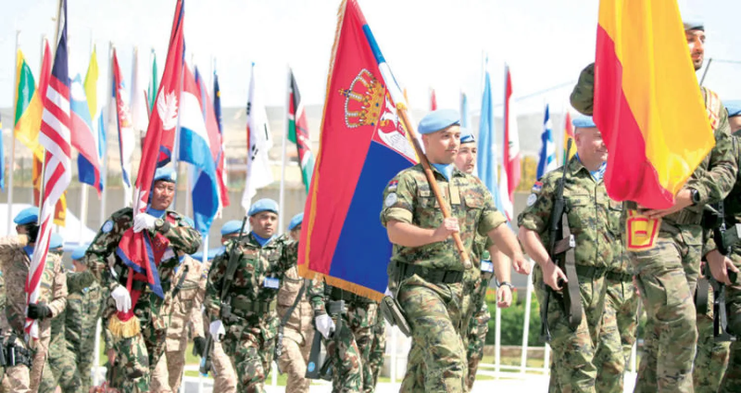 قوات الأمم المتحدة لحفظ السلام في جنوب لبنان احتفلت أمس في مركزها بالناقورة بالذكرى الأربعين لوجودها الرسمي (رويترز)