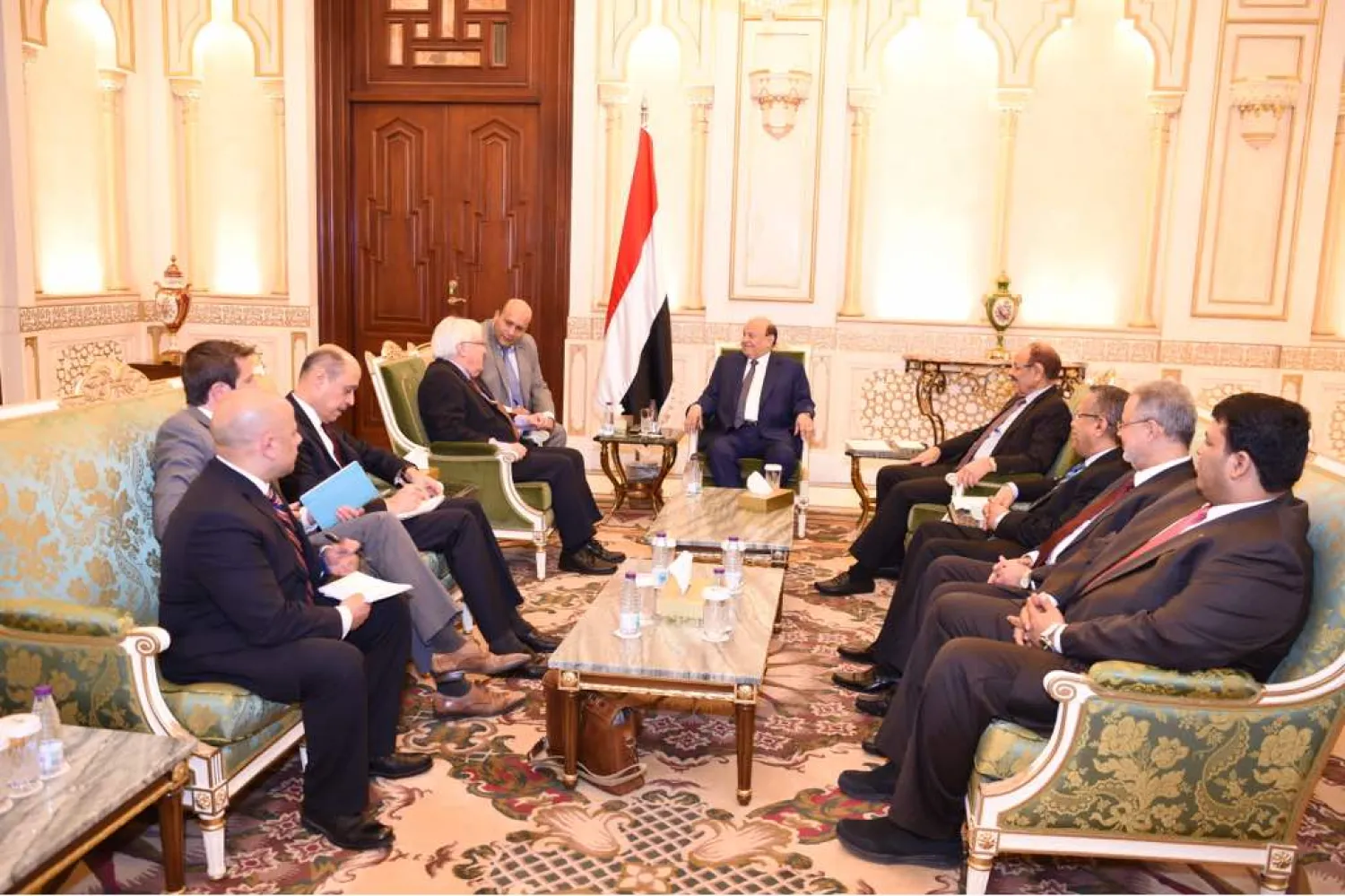 UN envoy Griffiths meets Hadi and members of his government/SABA
