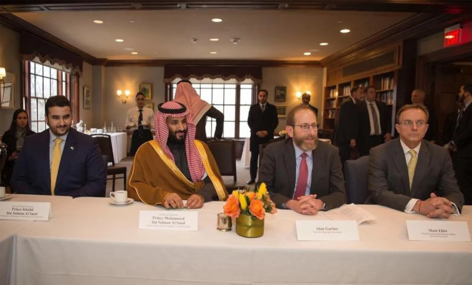جانب من زيارة ولي العهد السعودي الأمير محمد بن سلمان بن عبد العزيز لجامعة هارفرد (واس)