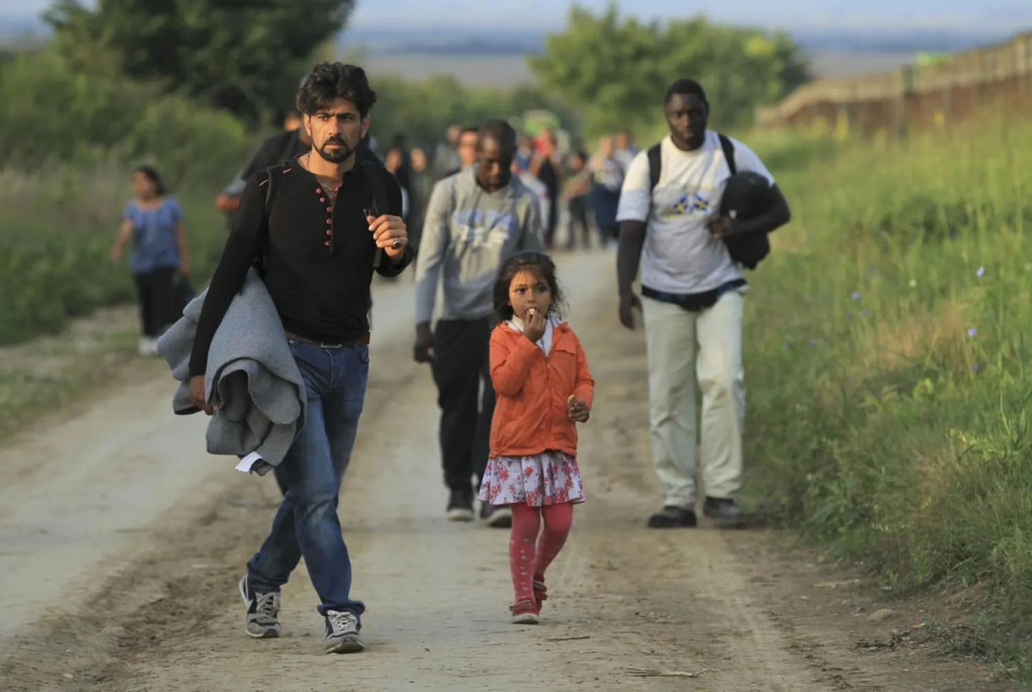 Refugees walking into Croatia from Serbia, Wednesday 16 September 2015, AFP Photo