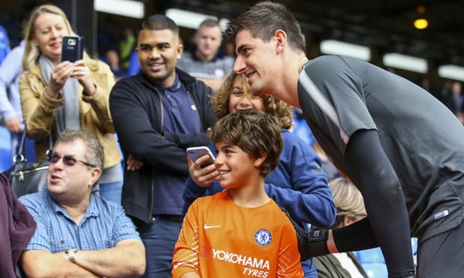  Michael Peter Hadad and his family flew to London in October 2017, and his hopes of meeting Thibaut Courtois were realised at Chelsea’s game against Crystal Palace. Photograph: Jason Brown/JMP/Rex/Shutterstock
