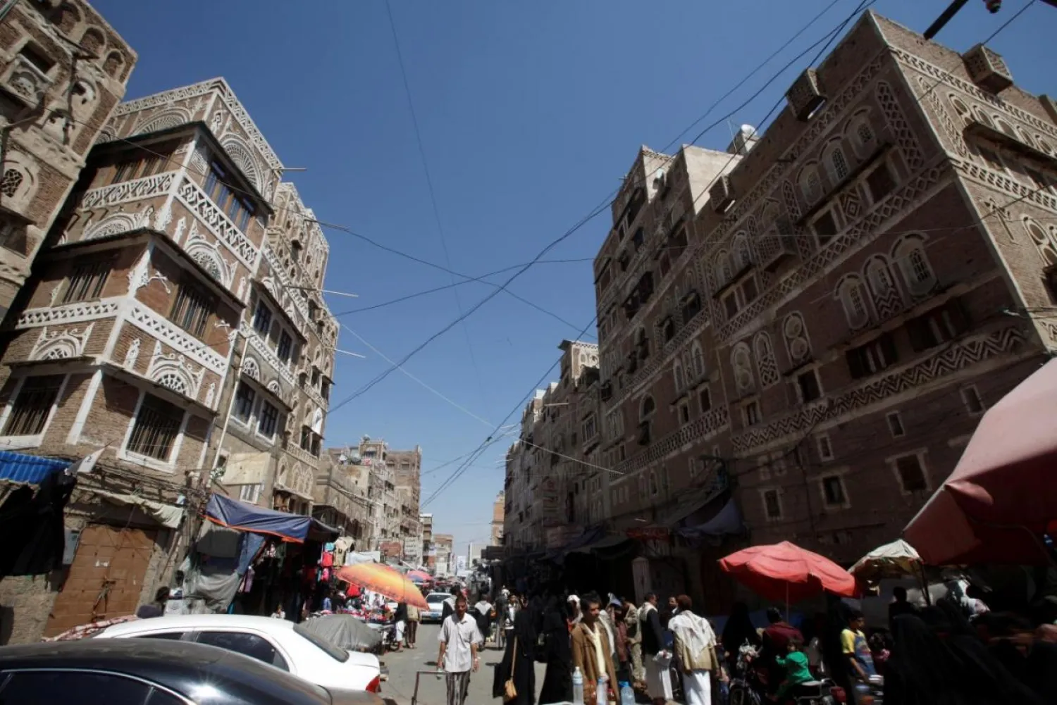 People shop at the old market in the historic city of Sanaa, Yemen. Reuters