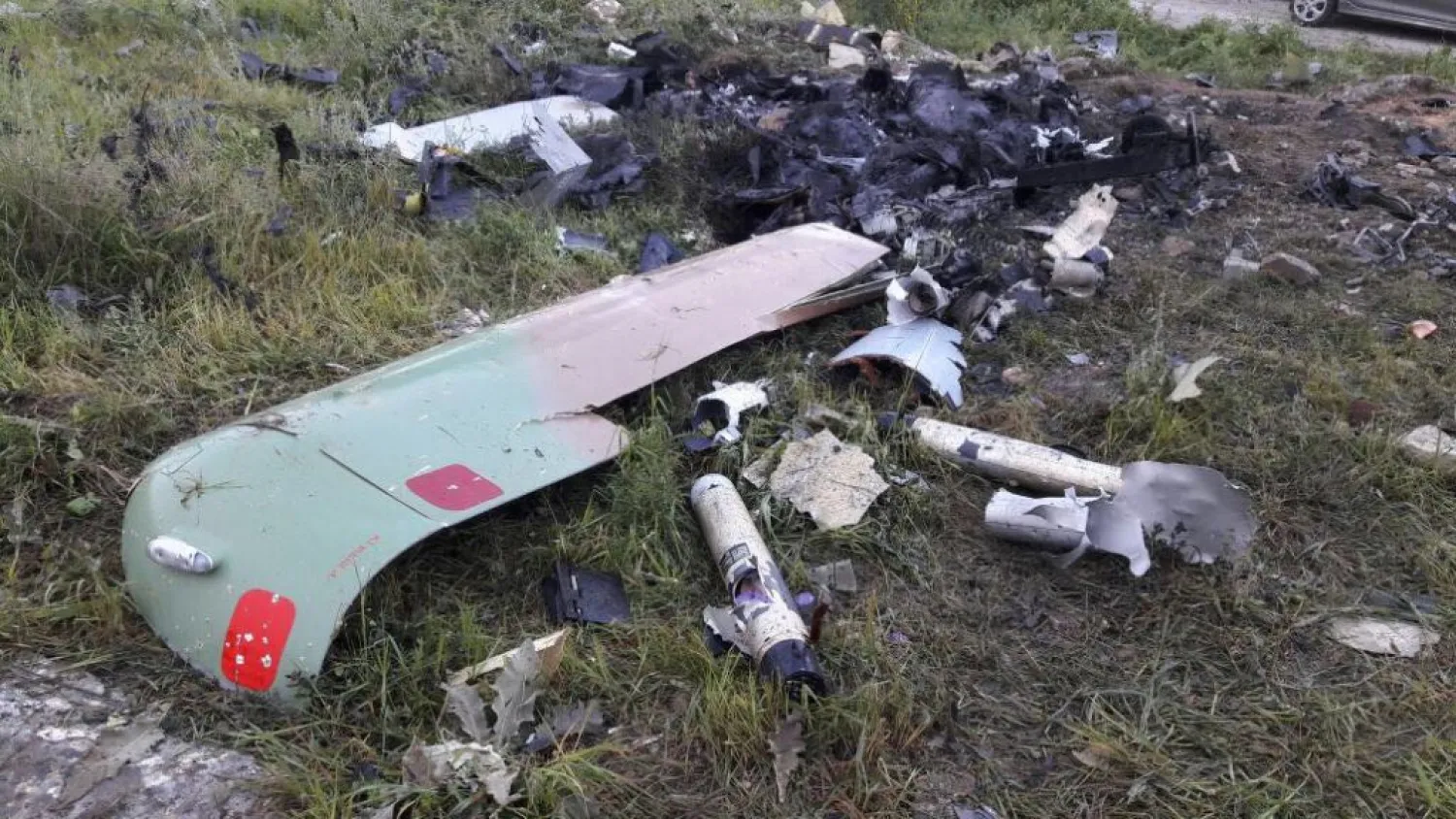 NNA photo of the Israeli drone that crashed in southern Lebanon
