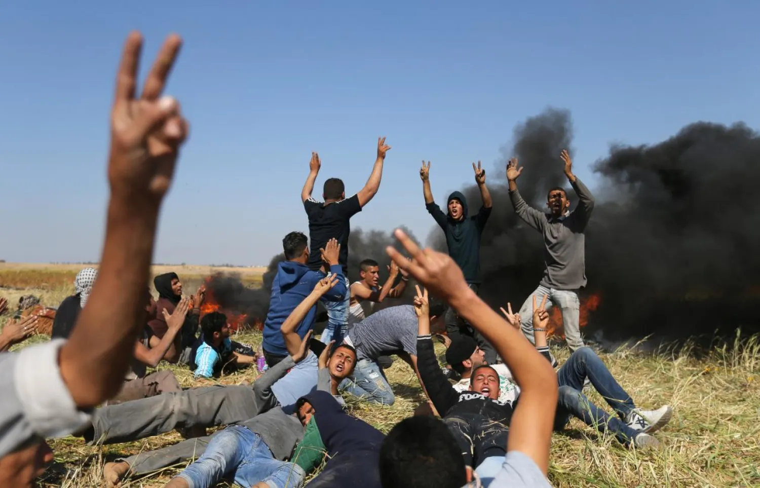 Sixteen people were killed during clashes with Israeli forces on Friday. (Reuters)