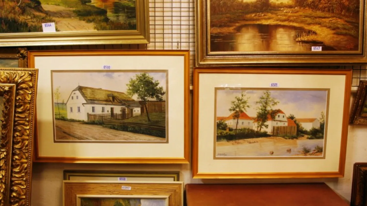 Paintings by Adolf Hitler on display at the Weidler auction house in Nuremberg. PHOTO: Timm Schamberger/AFP/Getty Images