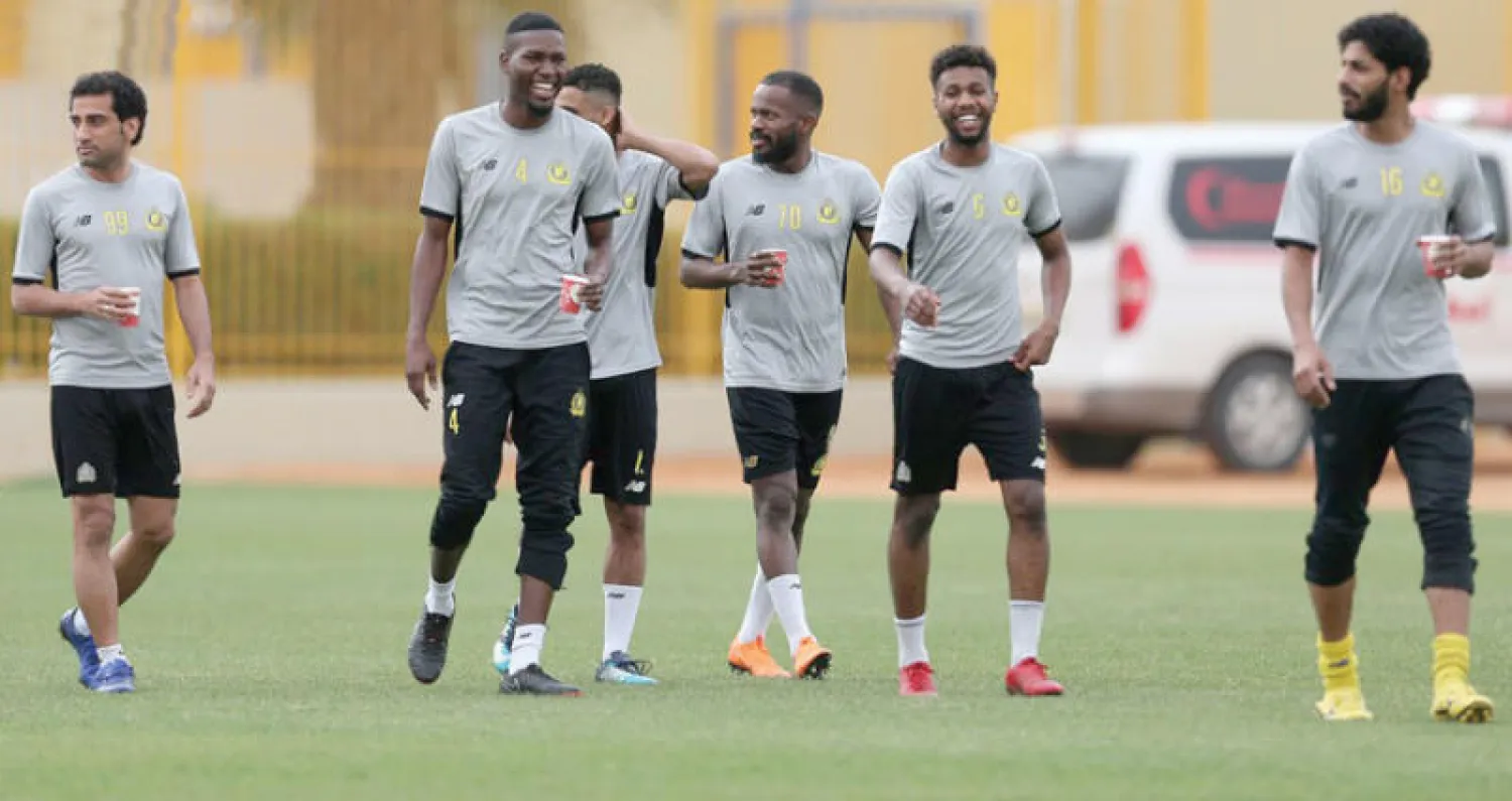 لاعبو النصر في تدريباتهم الأخيرة («الشرق الأوسط»)