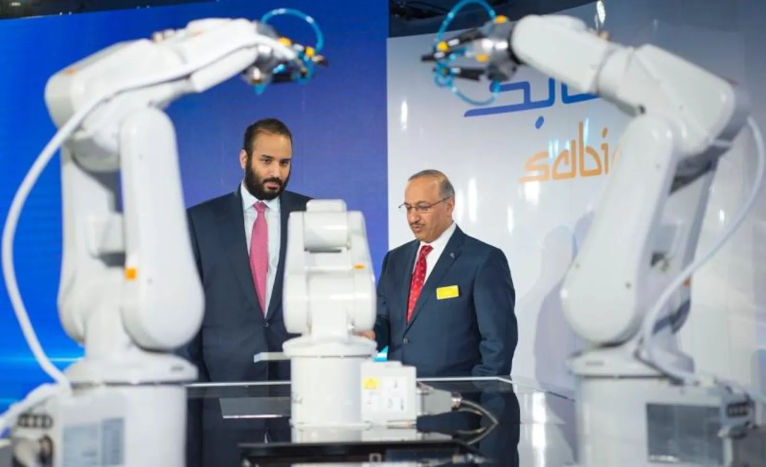 ولي العهد السعودي في مقر «سابك» الإقليمي بهيوستن («الشرق الأوسط»)