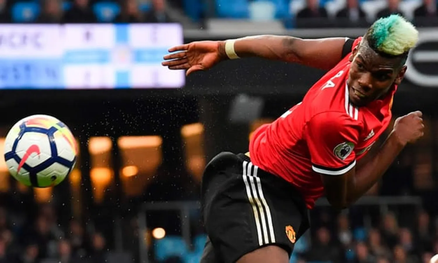  Paul Pogba’s Manchester United team-mates hope he will build on his display against Manchester City to become their main player. Photograph: Ben Stansall/AFP/Getty Images
