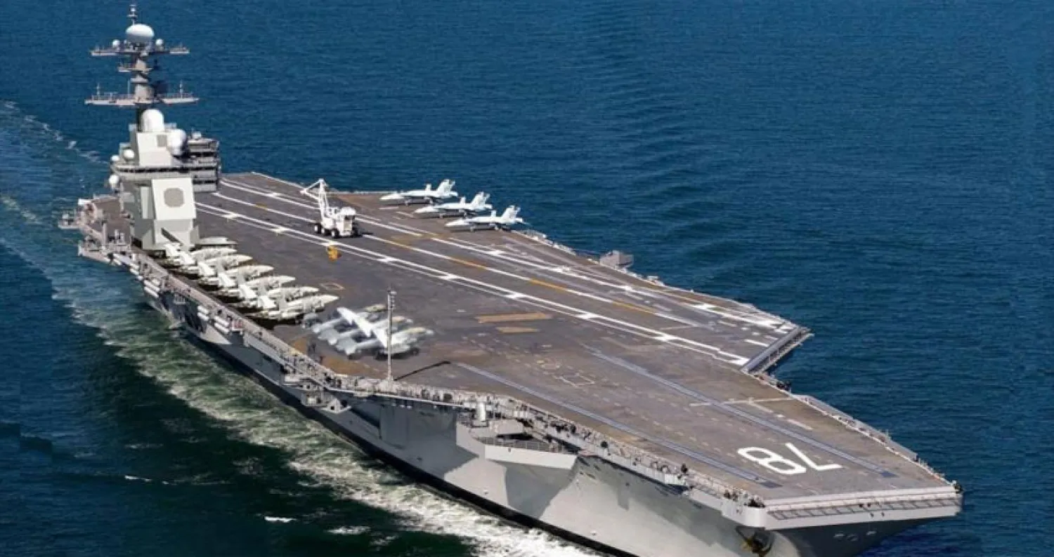 حاملة طائرات اميركية في مياه المتوسط.