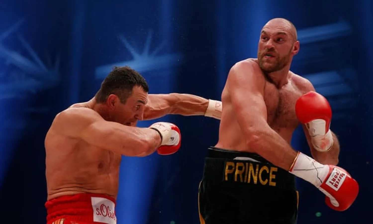  Tyson Fury lands a right on Wladimir Klitschko during their 2015 fight. Photograph: Reuters Staff/Reuters
