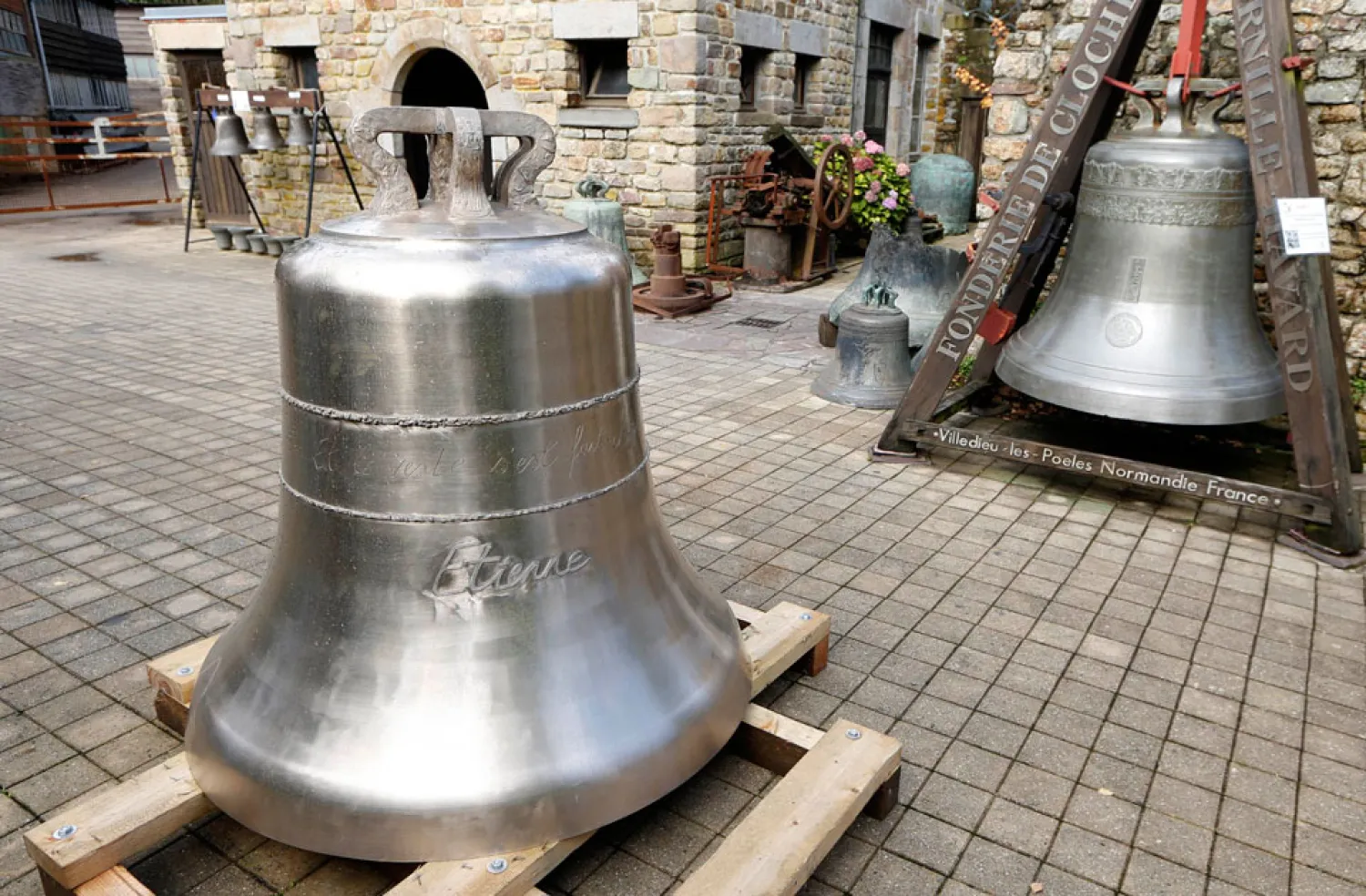 The bronze bell 'Etienne', one of the eight bells for the Notre-Dame Cathedral. Reuters