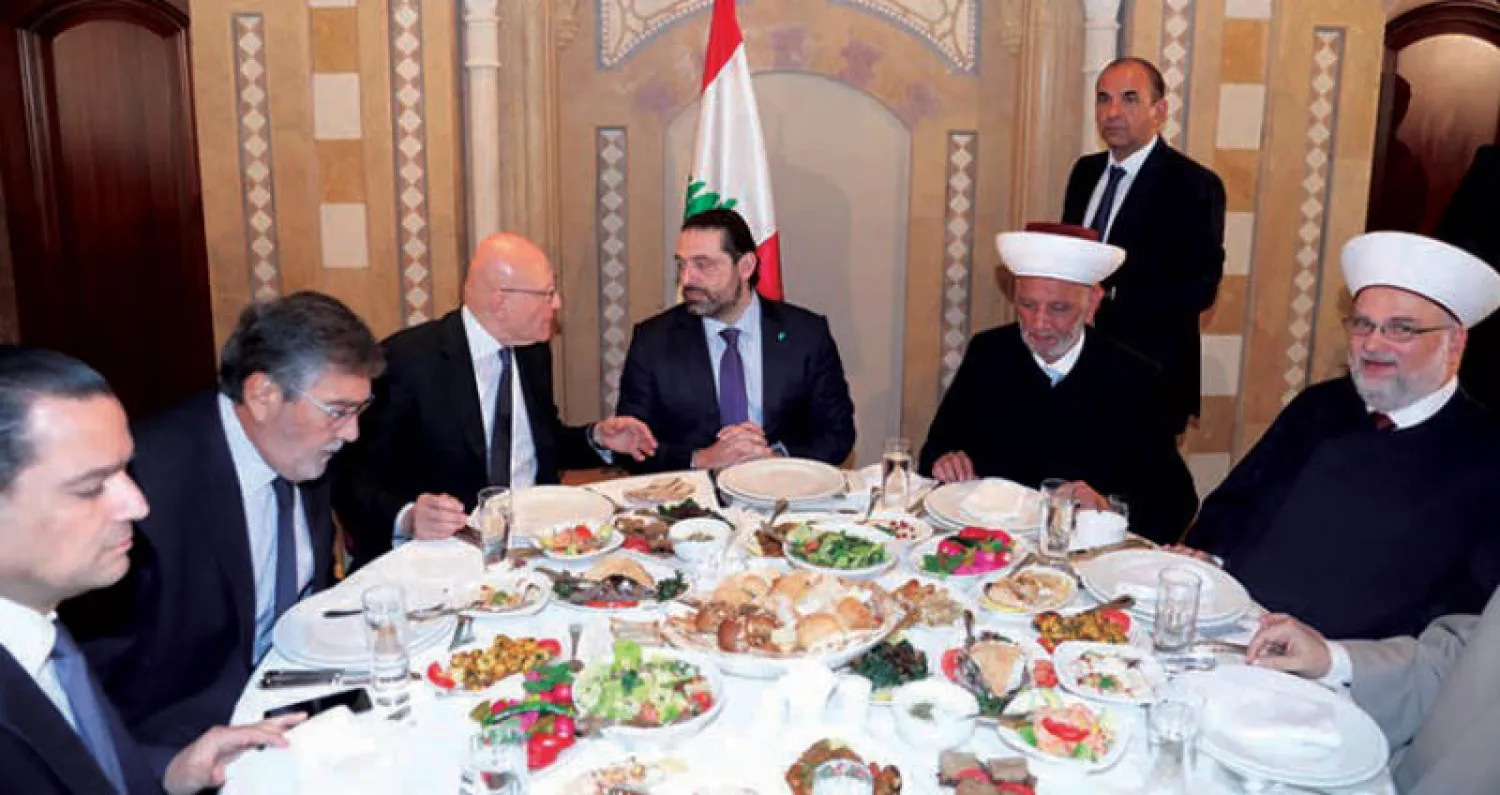 الحريري في {بيت الوسط} بين المفتي دريان وتمام سلام (الوكالة الوطنية للإعلام)